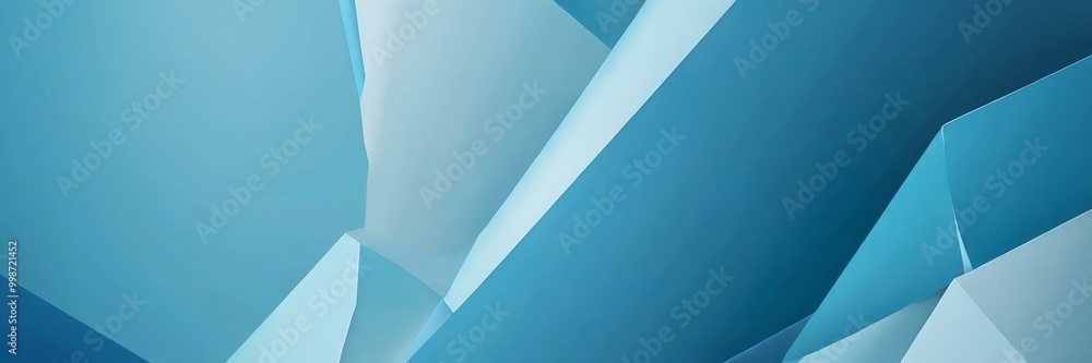 Aufkleber a geometric abstract composition of intersecting lines and shapes in shades of blue and white, creating a sense of depth and movement