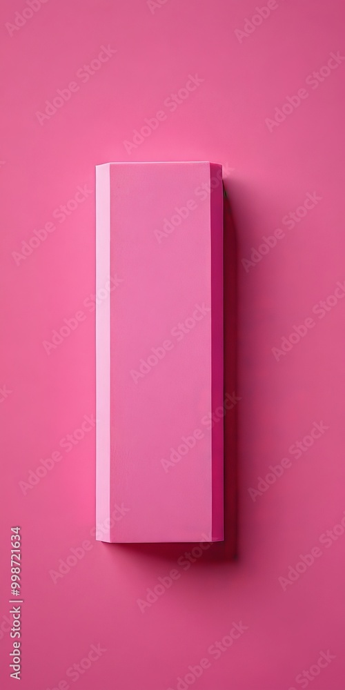 Aufkleber a pink rectangular object is centered against a solid pink background
