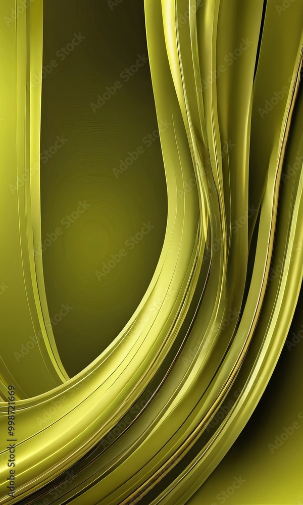 Poster a striking abstract composition of curved, overlapping lines in a vibrant shade of green, creating a sense of movement and dynamism.