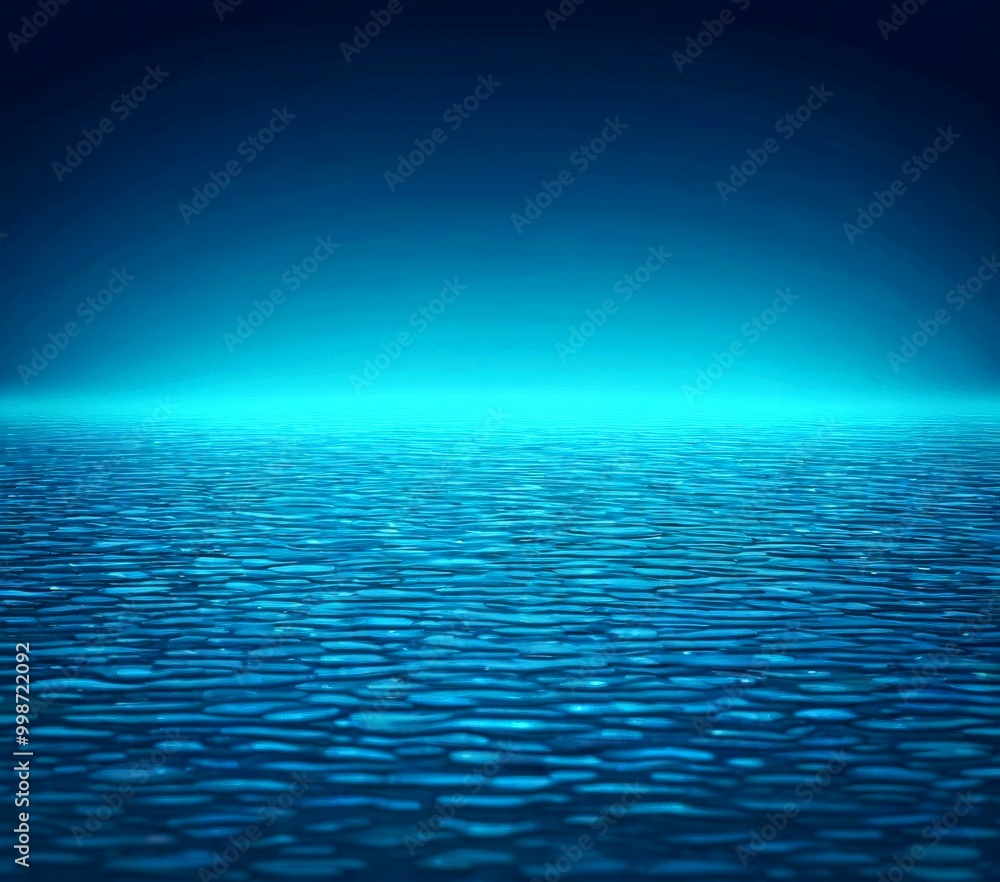 Poster a serene, tranquil scene calm body of water, with a gradient of blue hues that gradually transitions