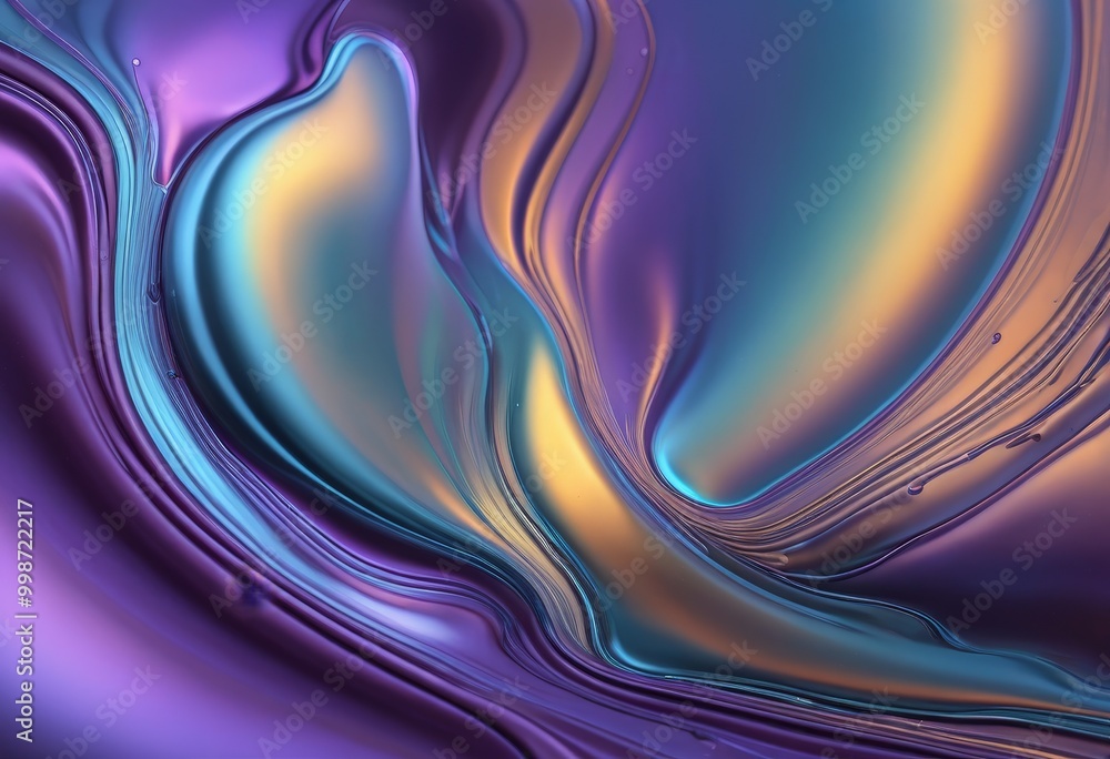 Aufkleber a vibrant abstract composition of swirling, fluid lines and shapes in shades of purple, blue, and or