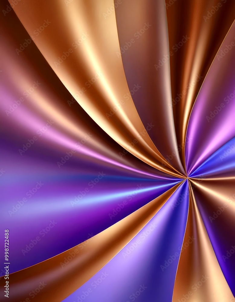 Fototapete a vibrant abstract pattern composed of curved lines in shades of purple and gold, creating a sense o