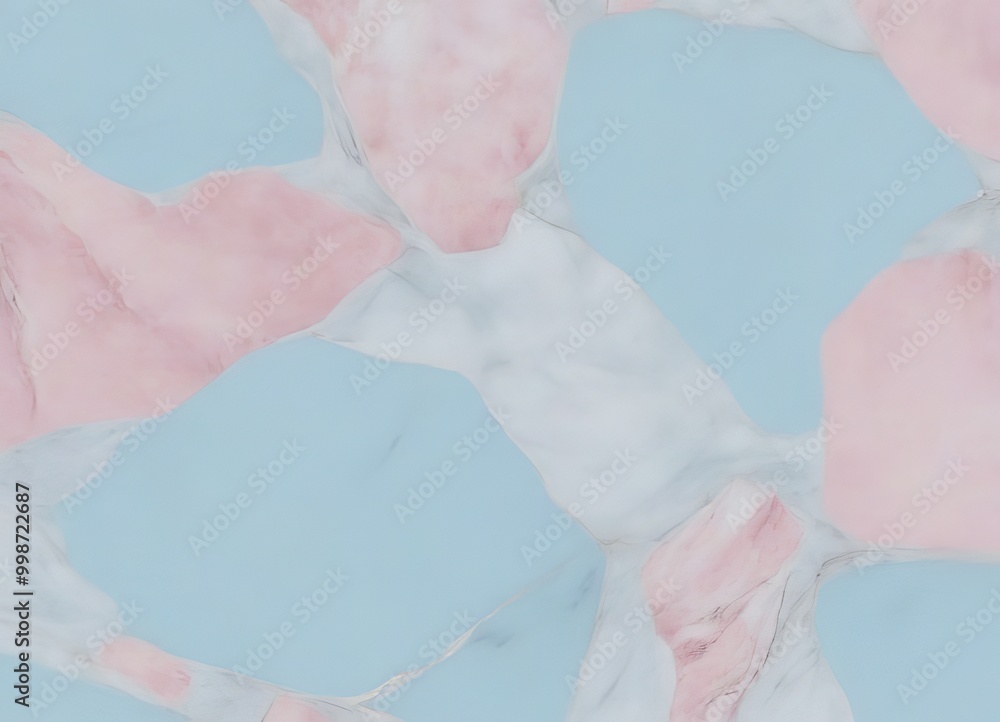 Aufkleber a pattern of pink and blue marble tiles arranged in a random, overlapping manner, creating a visually interesting and abstract design.