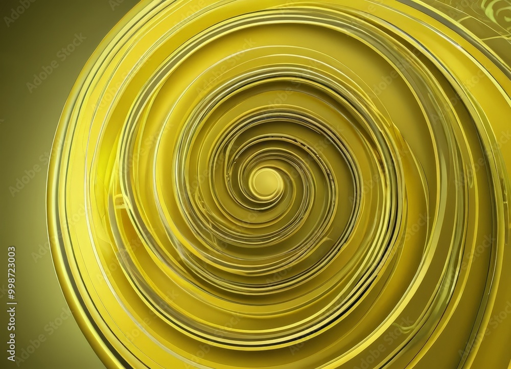 Aufkleber a spiral pattern of golden circles, creating a mesmerizing visual effect