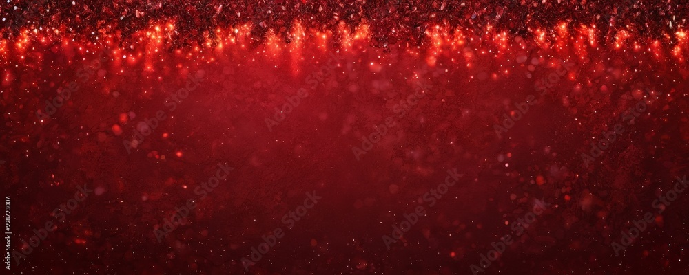Leinwandbilder a dark red background with a gradient of red and orange lights, creating a warm and festive atmosphere The lights appear to be scattered randomly, adding a sense of movement