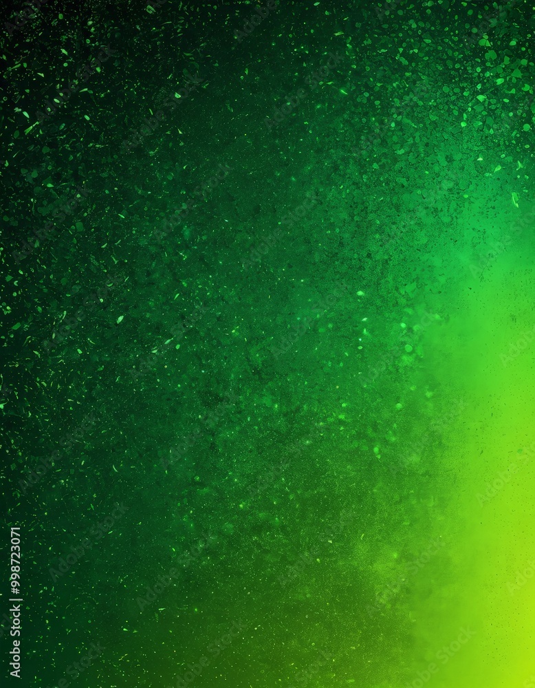 Poster a gradient background transitioning from a deep green at the top to a lighter green at the bottom, with a subtle shimmering effect