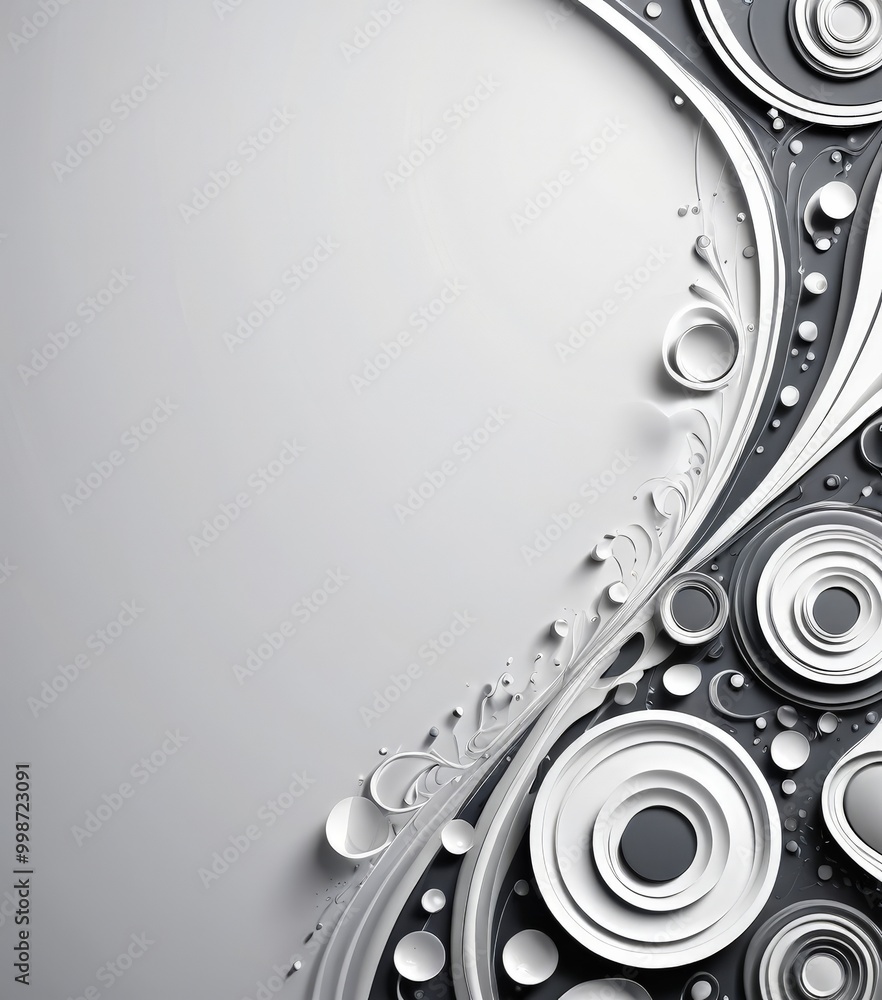 Aufkleber a white background with a repeating pattern of black and white circles and swirls, creating a visually striking and abstract design