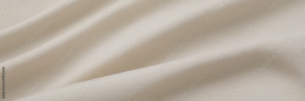 Poster a close-up view soft, flowing fabric with a subtle texture, predominantly white in color
