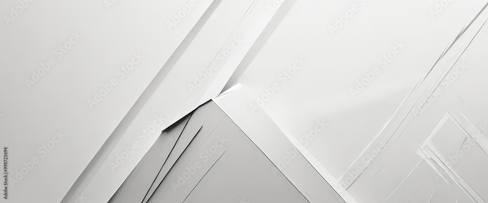 Leinwandbilder Abstract geometric composition featuring intersecting lines and a central triangular shape, in a monochromatic color scheme