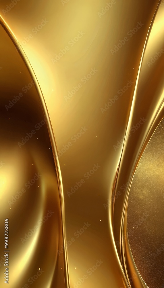 Aufkleber a golden, abstract background with curved lines and small specks of light, creating a sense of movement and depth