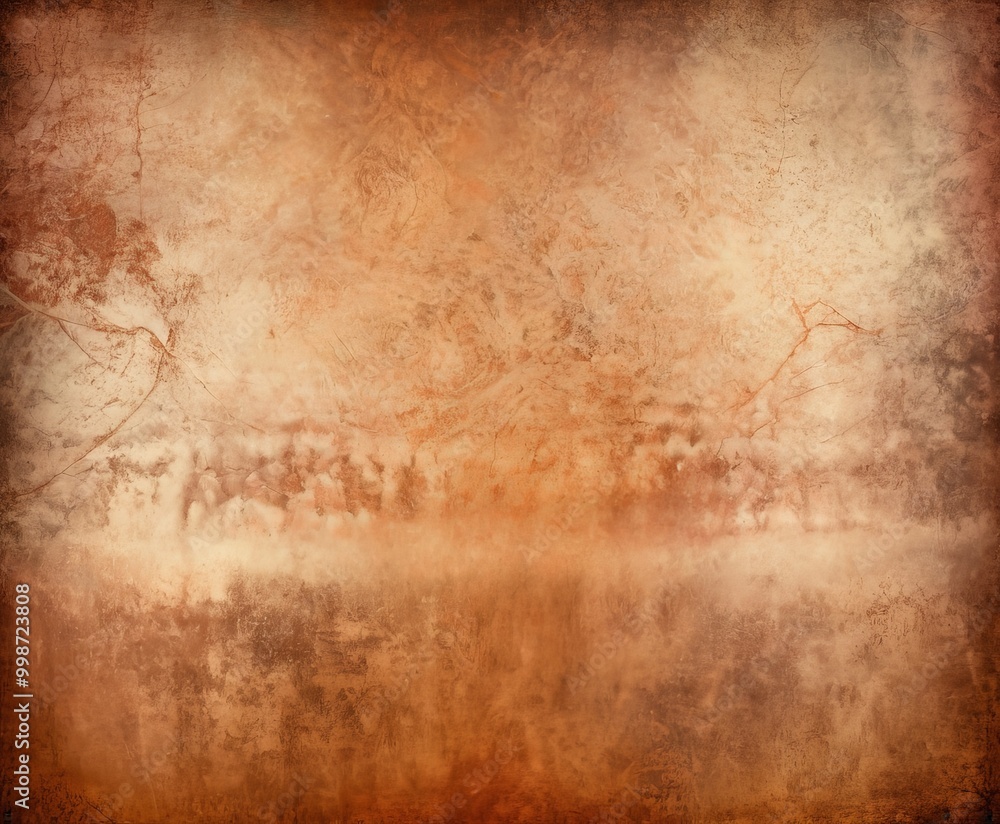 Aufkleber a textured, aged orange-brown background with a subtle gradient effect, creating a warm and vintage 