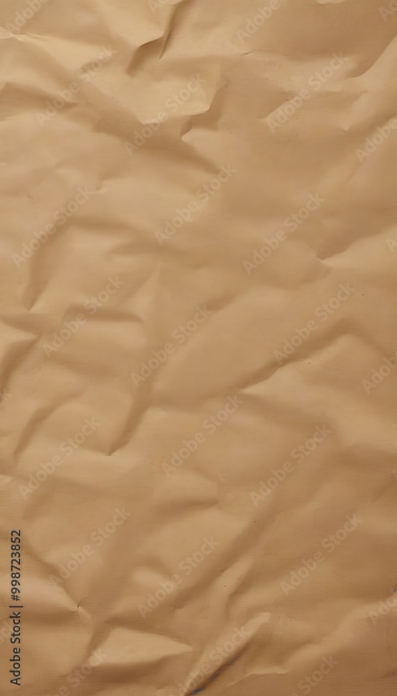 Poster a crumpled piece of brown paper with a textured and wrinkled appearance, suggesting it has been used