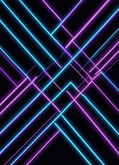 Obraz premium a vibrant abstract pattern of intersecting neon lines in various shades of blue, pink, and purple against a black background