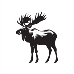 Fototapeta premium deer silhouette vector illustration, 