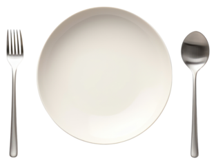 PNG Minimalist dining setup with cutlery