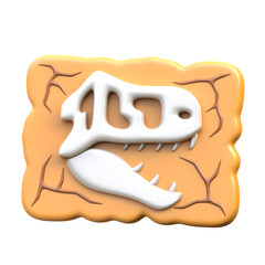 3D Dinosaur Skull Icon, perfect for paleontology themes, educational visuals, adventure designs, or museum-related projects