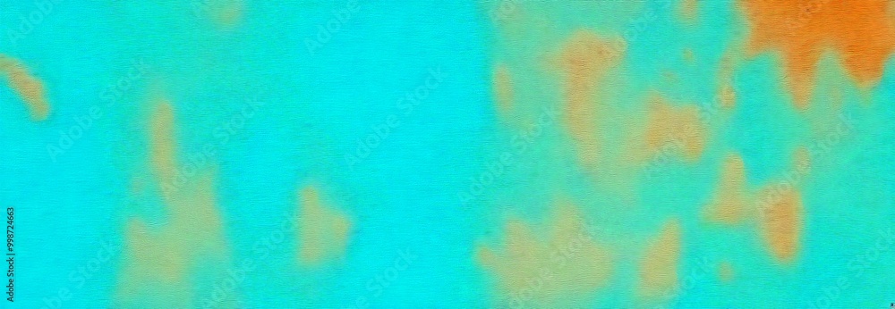 Poster an abstract representation textured surface, featuring a gradient of blue and orange colors The blue section appears to be smooth and flat, while the