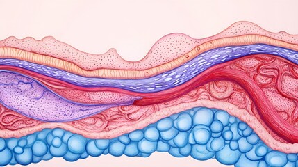 Medical Diagram of Skin Anatomy Layers