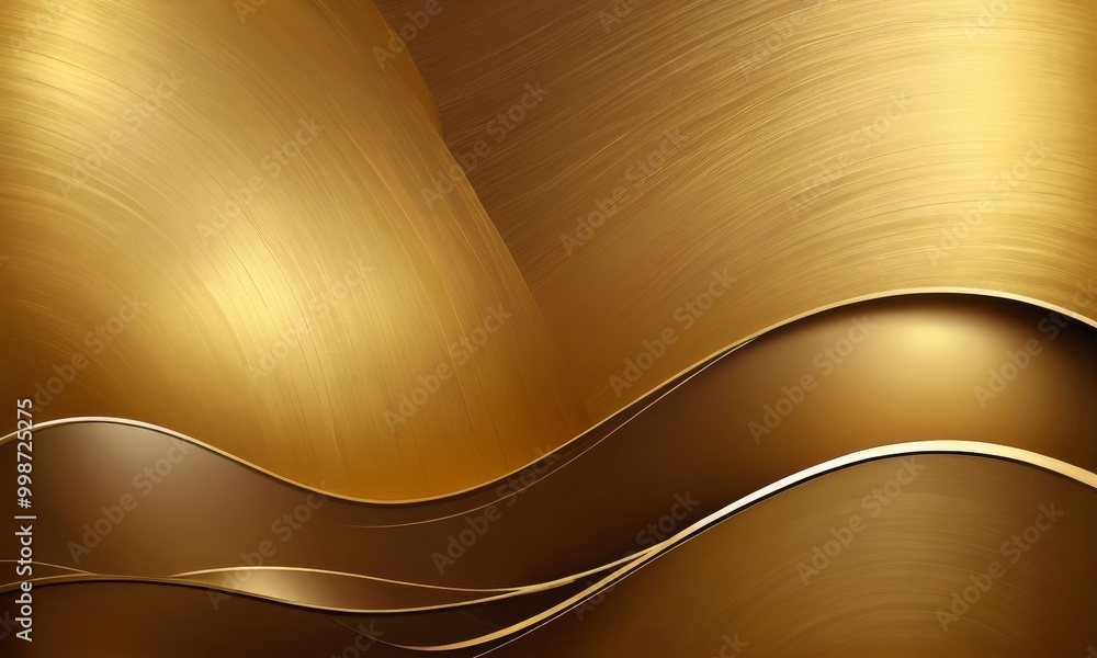 Aufkleber a golden abstract background with a wave-like pattern, creating a sense of movement and depth