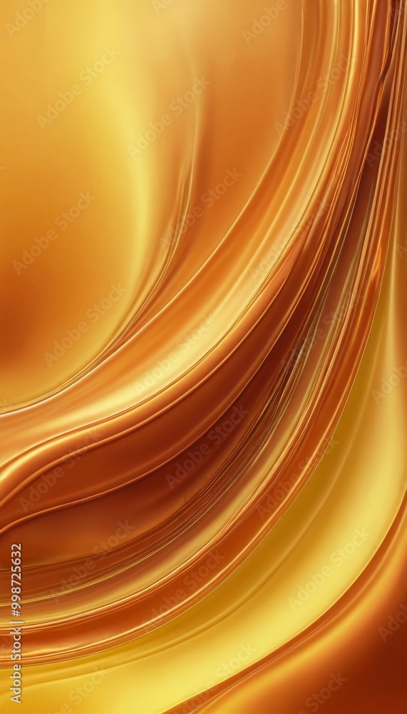Aufkleber a vibrant abstract composition of curved lines and swirls in shades of orange and yellow, creating a