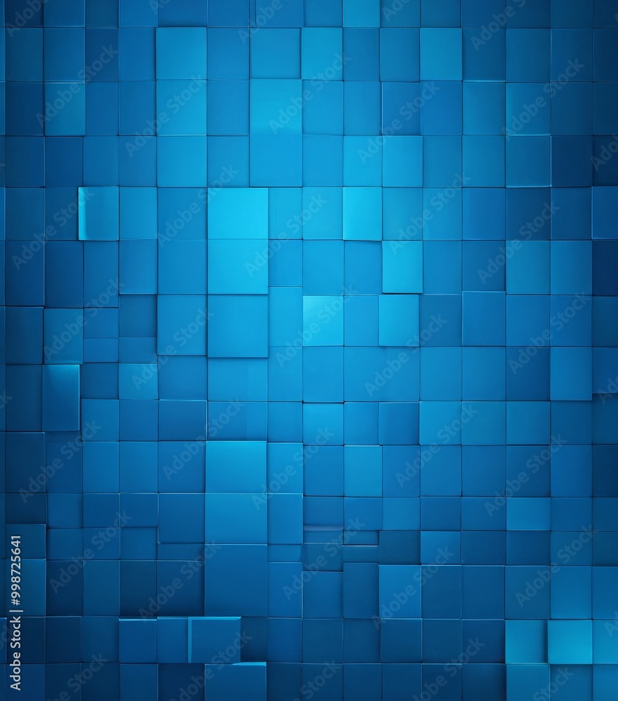 Fototapete a grid of blue square tiles arranged in a repeating pattern, creating a visually striking and abstra