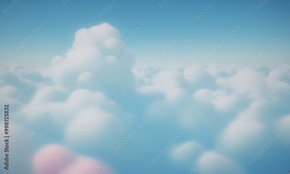 Aufkleber a serene sky filled with fluffy white clouds, creating a dreamy and tranquil atmosphere