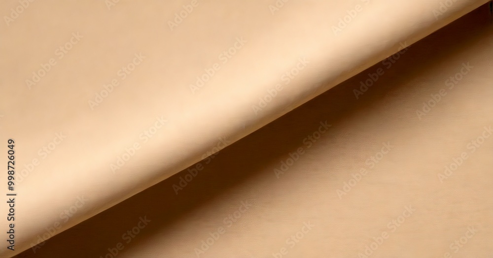Poster A close-up view beige fabric, possibly a type of leather or a material used for upholstery, with a subtle shadow effect