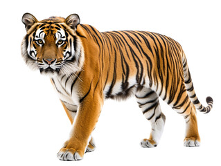 Fototapeta premium a tiger walking on a white background
