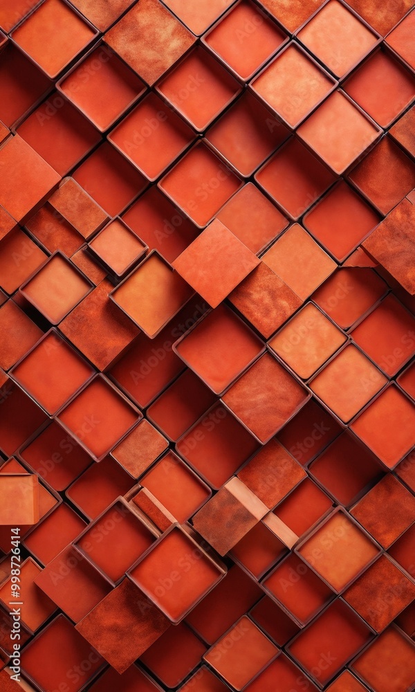Aufkleber a pattern composed of numerous overlapping red squares, creating a visually striking and abstract de
