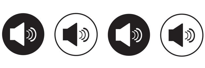 Volume on and off icon set