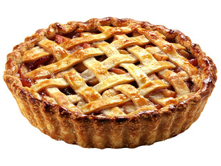a pie with a lattice crust
