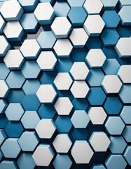 a repeating pattern of white hexagonal shapes against a blue background