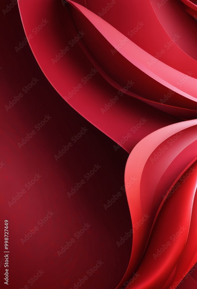 Poster a close-up view of abstract red shapes, with a gradient effect transitioning from a deep red at the top to a lighter shade at the bottom.