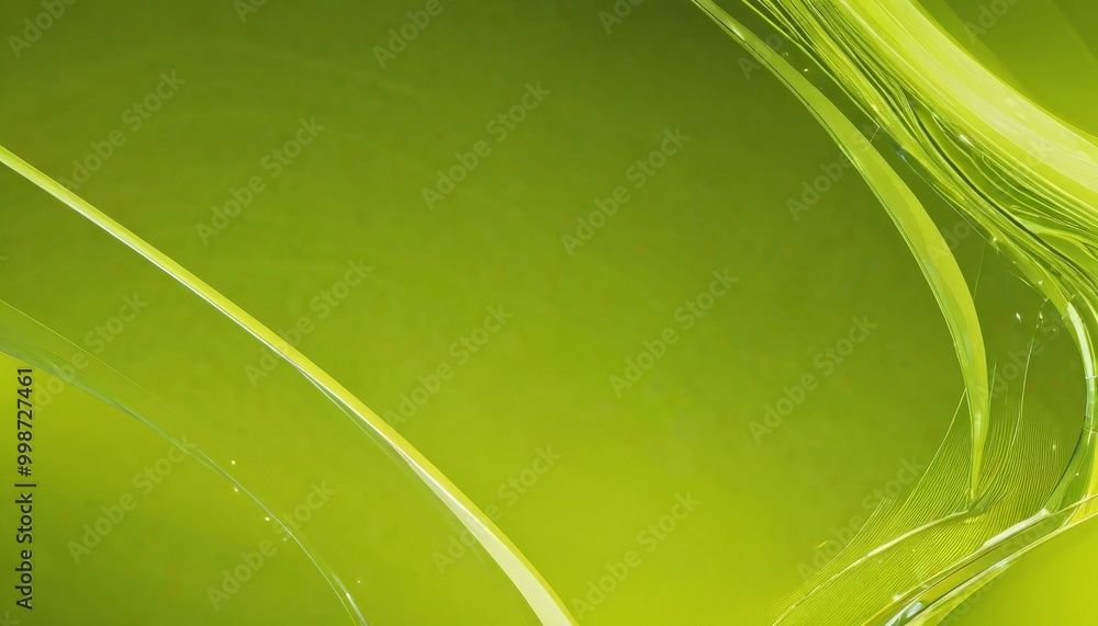 Poster a vibrant abstract composition of curved lines and shapes in a bright green color, creating a dynamic and visually striking effect
