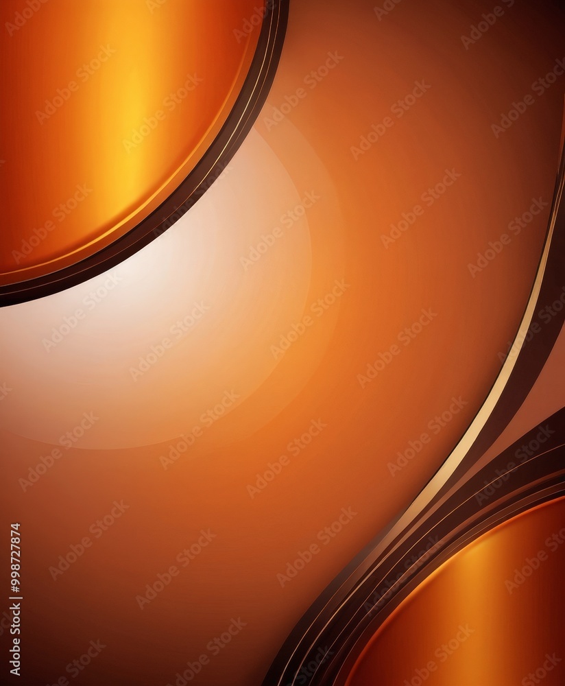 Poster a gradient background with a warm orange hue, transitioning from a darker shade at the top to a lighter one at the bottom composed of curved lines and