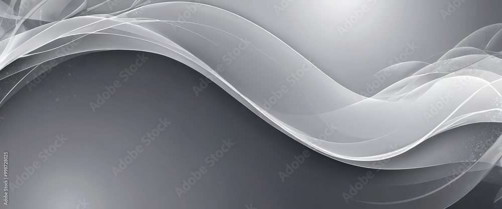 Poster a gray abstract background with a wave-like pattern, creating a sense of movement and fluidity
