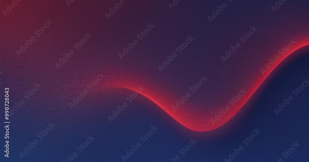 Aufkleber a gradient background transitioning from deep blue at the top to a vibrant red at the bottom, with a curved line of red lines running diagonally across the