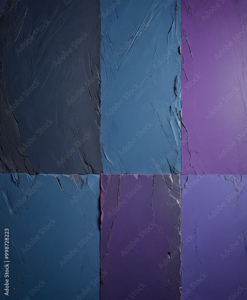 Leinwandbilder six square panels arranged in a grid, each with a different color of paint the top left panel is dar