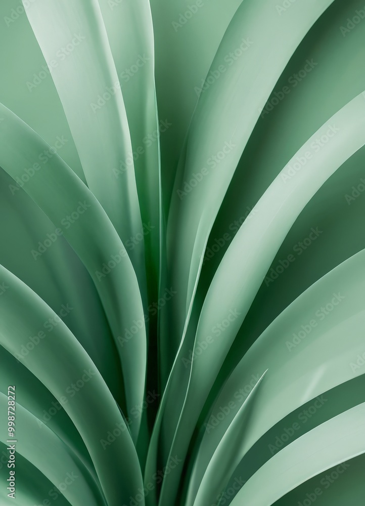 Aufkleber a close-up view plant with long, thin leaves arranged in a fan-like pattern, creating a sense of movement and depth