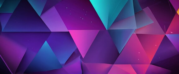 Obraz premium a vibrant abstract composition of overlapping triangular shapes in various shades of purple, blue, and pink, creating a dynamic and visually striking pattern