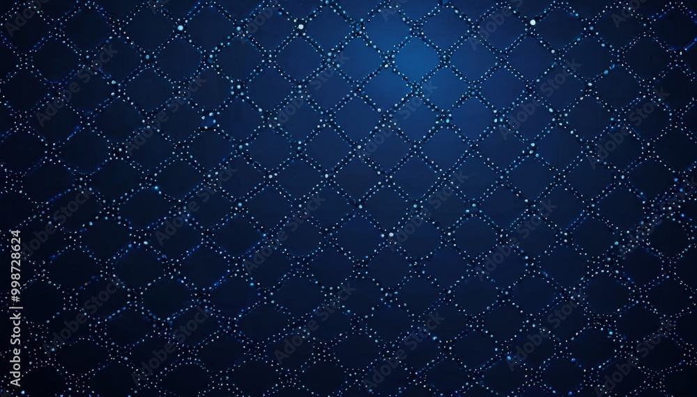Poster a dark blue background with a diamond pattern of small white dots arranged in a diagonal grid The dots are evenly spaced and appear to be randomly scattered, creating a sense