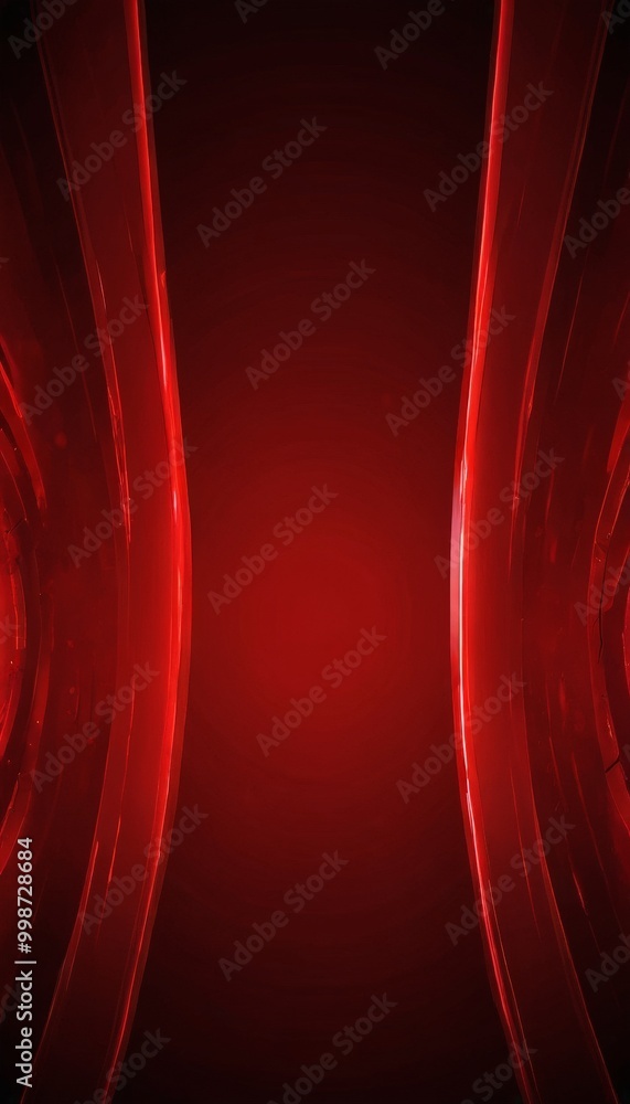 Aufkleber a dark red background with two curved, glowing red lines on either side, creating a sense of symmetry and balance