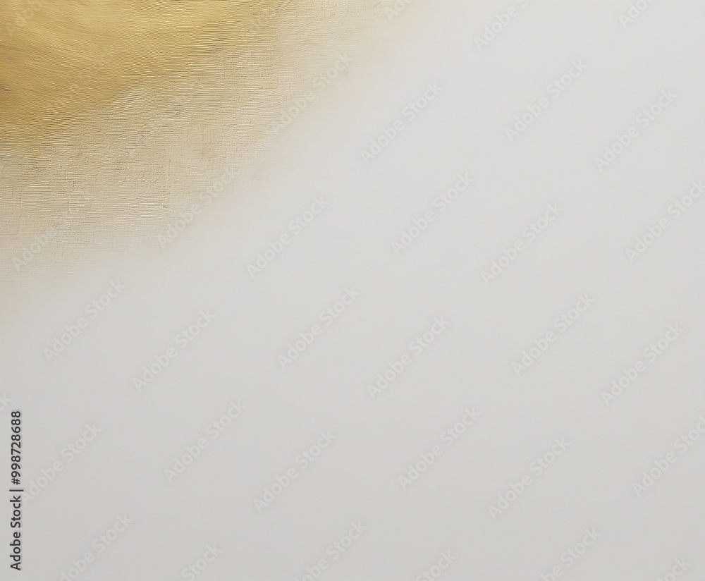 Aufkleber a white surface with a gold-colored, textured element on the left side, creating a contrast between the smooth and plain background and the intricate, golden texture
