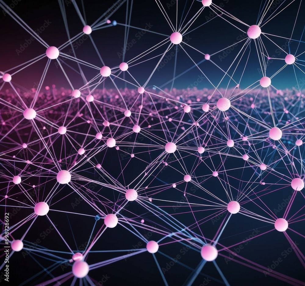 Aufkleber a complex network of interconnected lines and dots, resembling a digital or technological system The lines and dots are arranged in a grid-like pattern,
