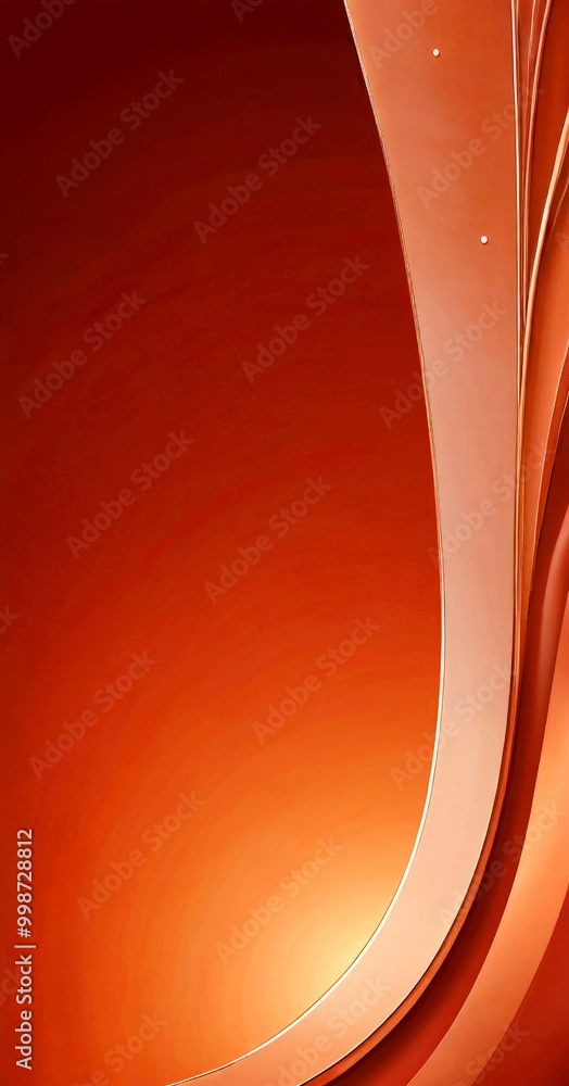 Poster a gradient background transitioning from a deep red at the top to a lighter orange at the bottom, with a curved line running diagonally across the