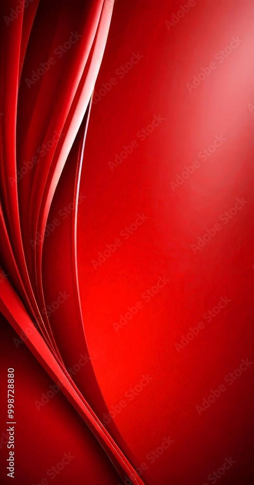 Aufkleber a striking red abstract background with curved lines and a gradient effect, creating a sense of movement and depth