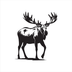 deer silhouette vector illustration, 