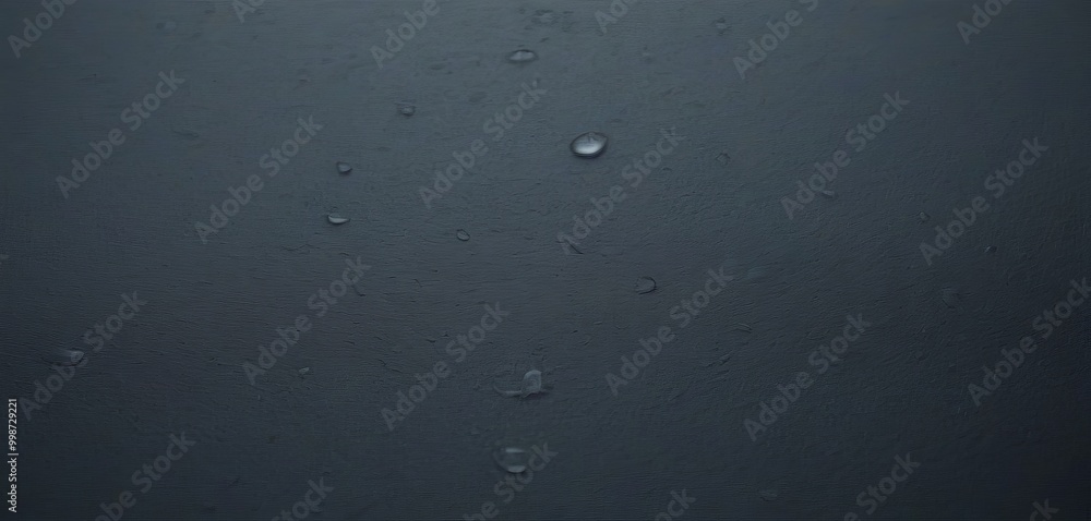 Poster Water droplets on a dark surface, creating a sense of depth and texture