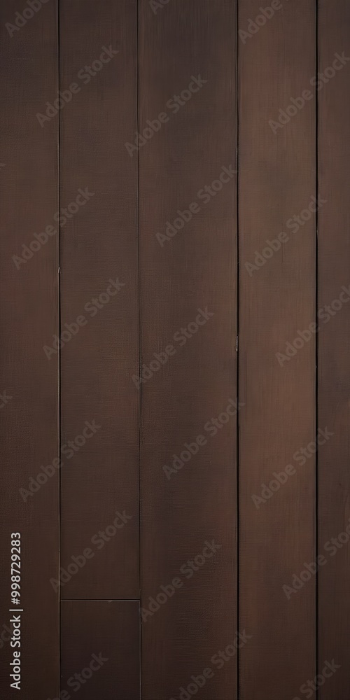 Leinwandbilder A close-up view dark brown wooden panel, with vertical lines running across it, creating a textured and uniform appearance
