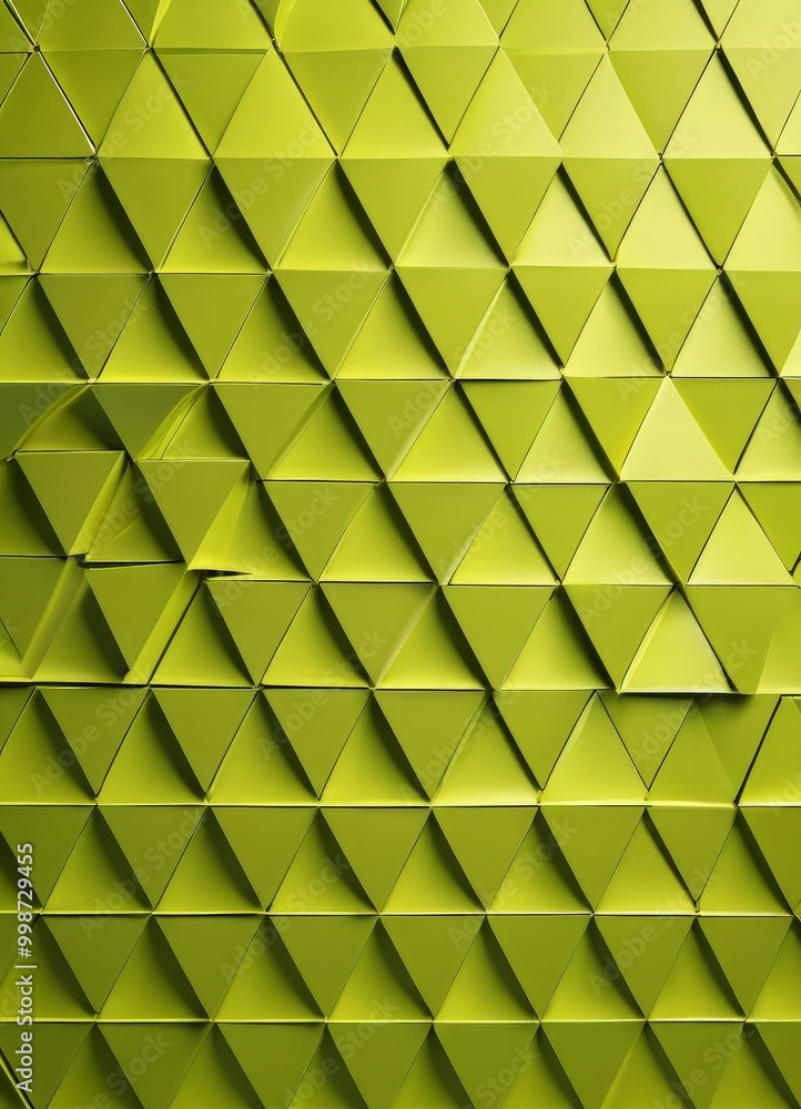 Leinwandbilder a repeating pattern of green triangles arranged in a grid-like fashion, creating a visually striking and geometric design
